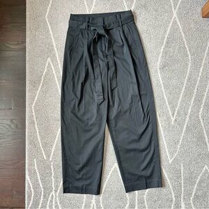 J. Crew Black Paper Bag Waist Barrel Leg Trousers